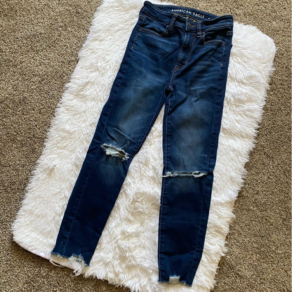 American Eagle‎ Jeans Super Hi Rise Jegging Next Level Stretch Size 00 X Short